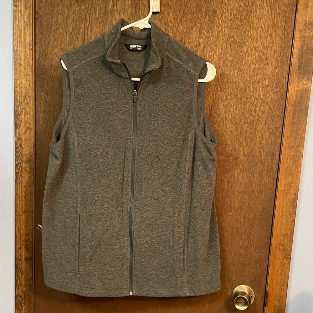 Lands' End Charcoal Fleece Vest
